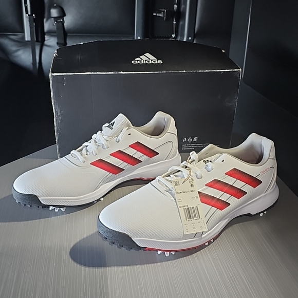 Adidas Traxion Lite‎ Max White Black Red Waterproof Golf Shoes Men\'s 15W GV9674 main image 6